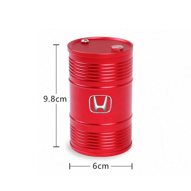 IYXI7 Aluminum Alloy Car Home Ashtray Oil Drum Shape Smoke Ash Holder For Honda Fit Civic Accord 7 8 9 10 Pilot City Jazz CRV HRV