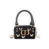 Dior Стиль DIY Косметичка Холст РИСК Чжуан Шэн Сяомэн Сумка Сумка через плечо Металлическая Трехмерная Бабочка Черный Золотой