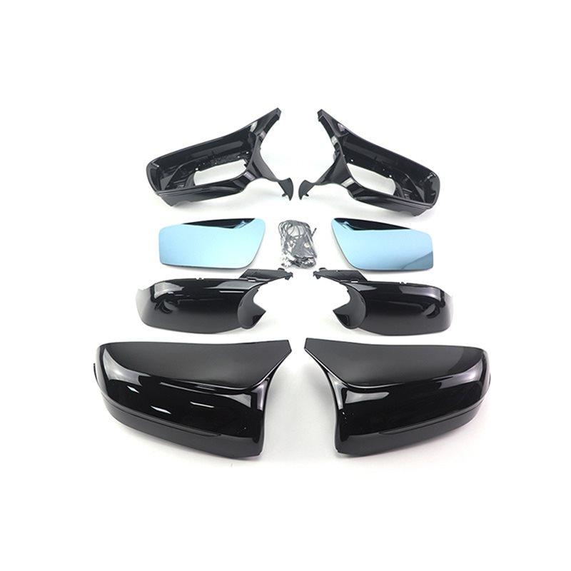 W/Lamp Side Mirror Cover Caps In Glossy Black Style For BMW 5 Series 6 Series 7 Series F10 F11 F07 F06 F12 F13 F01 F02 F03 F04