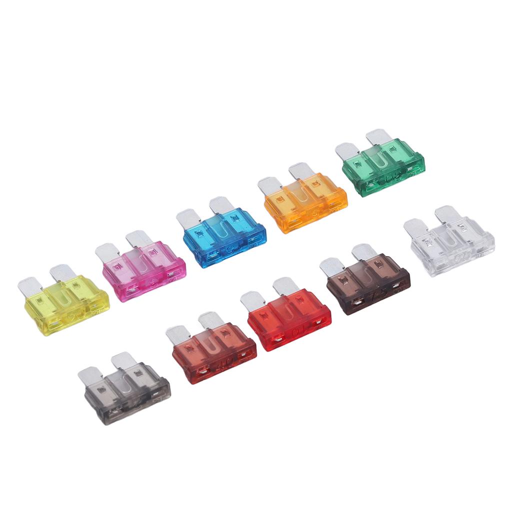 Комплект из 100 плоских предохранителей 2A 3A 5A 7.5A 10A 15A 20A 25A 30A 35A Стандартный набор предохранителей для защиты автомобиля в автофургоне