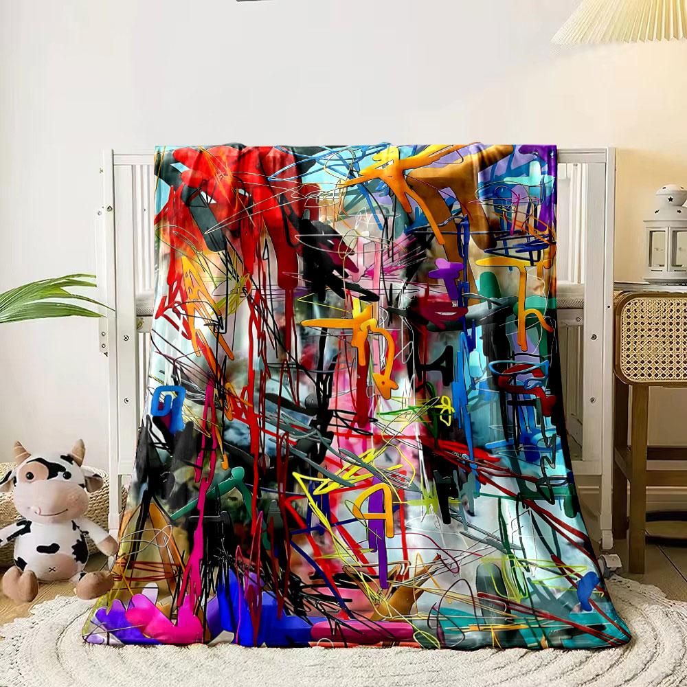 Abstract Graffiti Art Blanket bedroom Blanket for Livingroom Couch lunch break Soft throw for Friend's festival Gift