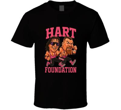 Футболка унисекс с карикатурой на легенду ретро-рестлинга, команда The Hart Foundation