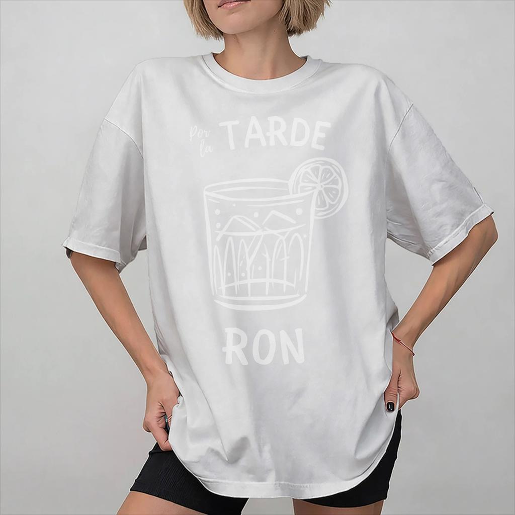 Por la Unisexana cafe por la tarde ron Outfit Unisex Women T Shirts Cotton Tee Printed Tops Tshirt