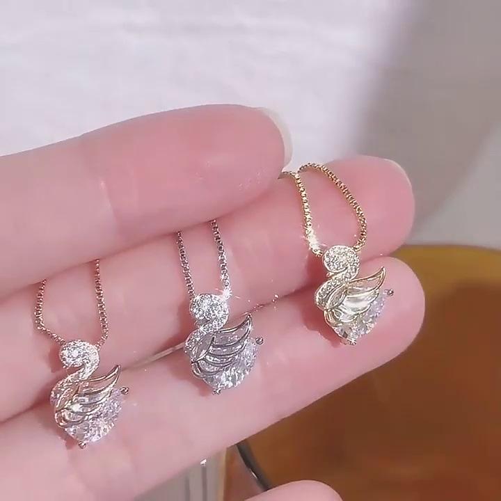Little Swan Necklace for Women, Light Luxury Niche Collarbone Chain2023New high-end luxury pendant as a gift for your girlfriend