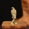 2 PCS Brass Eagle Bronze Carved-Brass Ornaments-Mini Animal Figurine-Gold Statues Home Decor-Tea Pet-Desk Decoration for Bookshelf Animal Paperweight