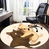 1PC Bulldog Playful Office Round Area Rug,  Mat Suitable ForOffice, Under Office Chairs Bedroom Living Room Home Decor, Room Deco