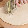 Kitchen Pizza Dough Docker Wood Handle Stainless Steel Pizza Roller Pin Wheel Hole Puncher for Home Baking Enthusiasts
