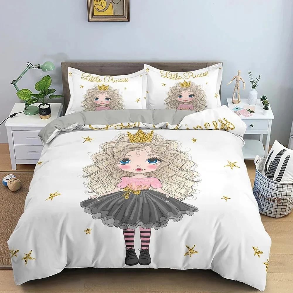 Комплект постельного белья Makeup Gril Fastion Cartoon Duvet Cover Bedroom Beder Covers Twin King Size Quilt Cover Home Textile