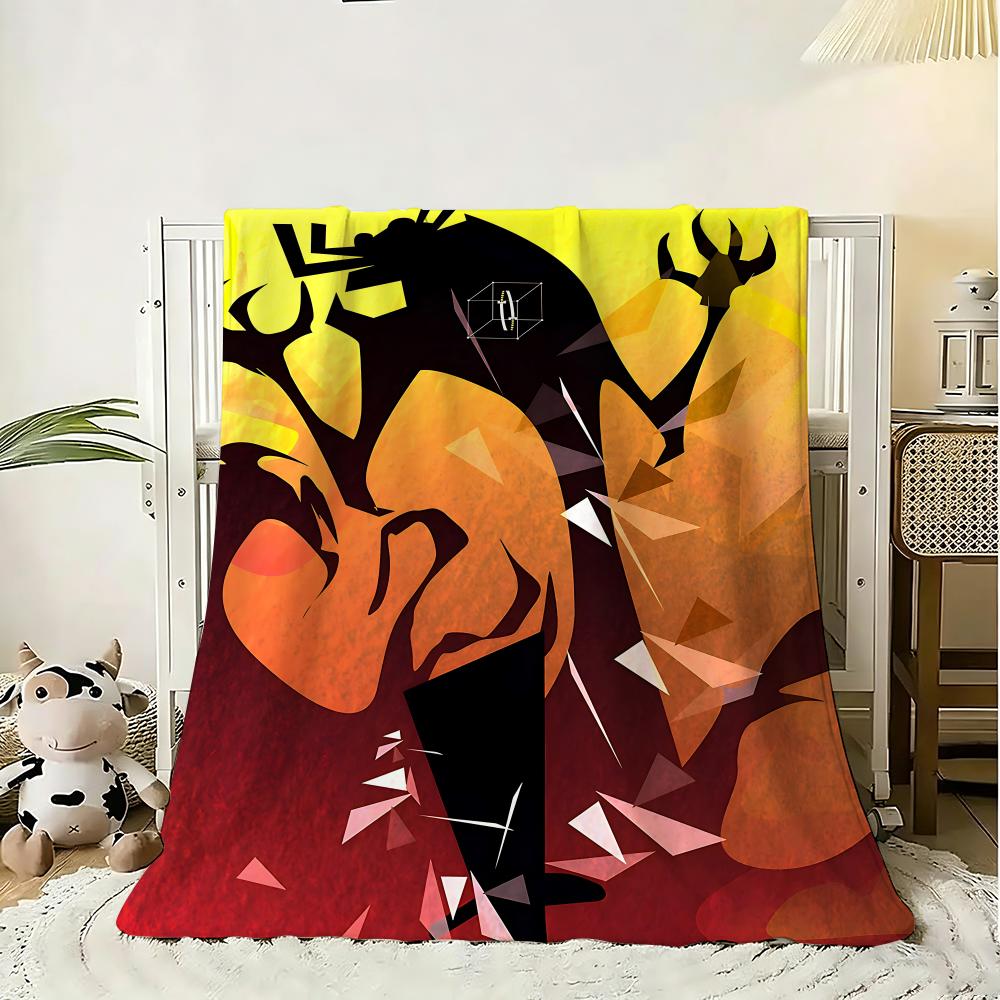 Movie Samurai Jack Throw 240g Flannel Blanket Lightweight Soft Skin-friendly Summer Thin Throw Blanket