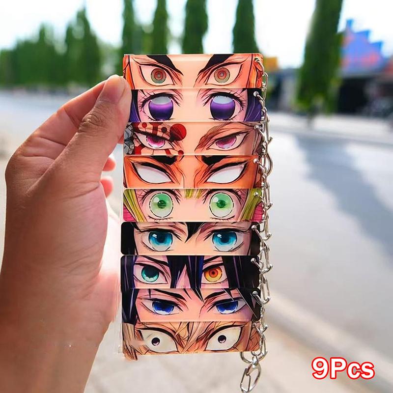 2/9 шт. Аниме Брелок для карточек Клинок рассекающий демонов Украшение Кавайная девушка Акриловые аксессуары для рюкзака Мультяшный сувенир Портативная игрушка Подарок