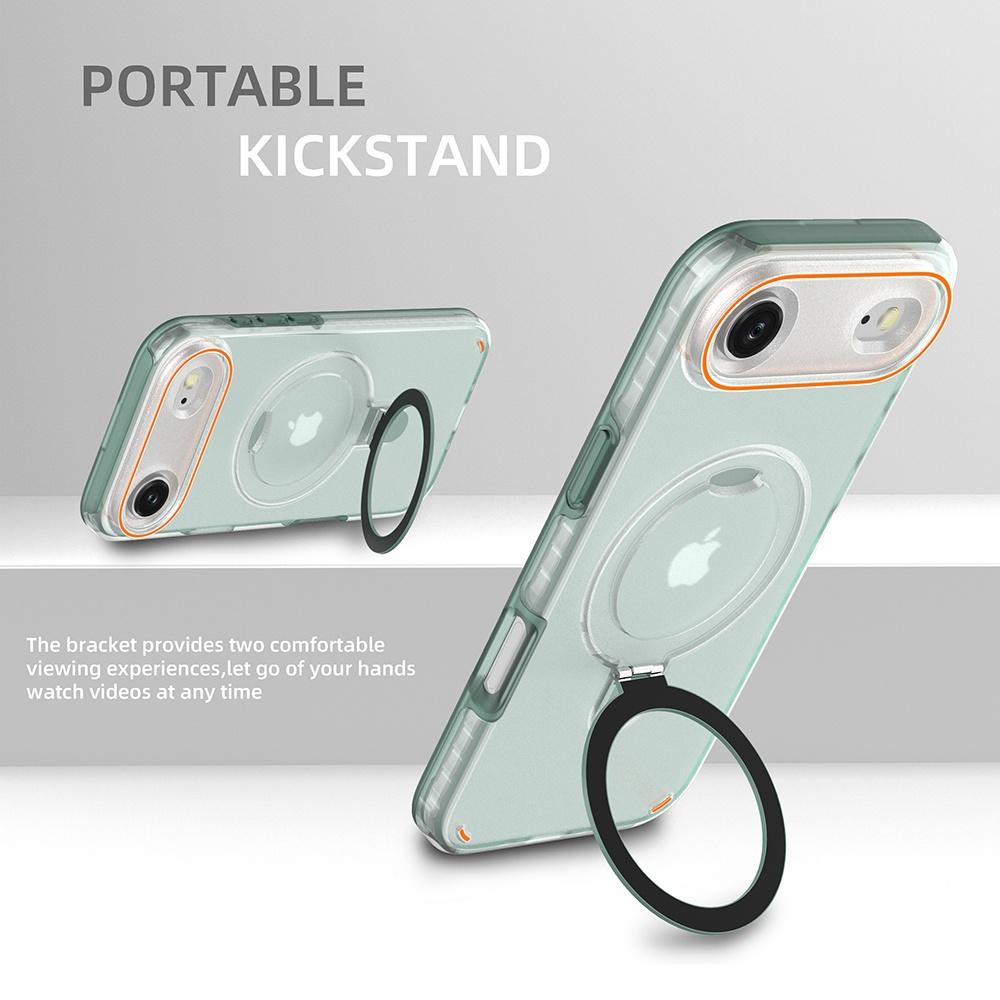 For iPhone Air Magnetic Case with Kickstand TPU + PC Shockproof Phone Cover