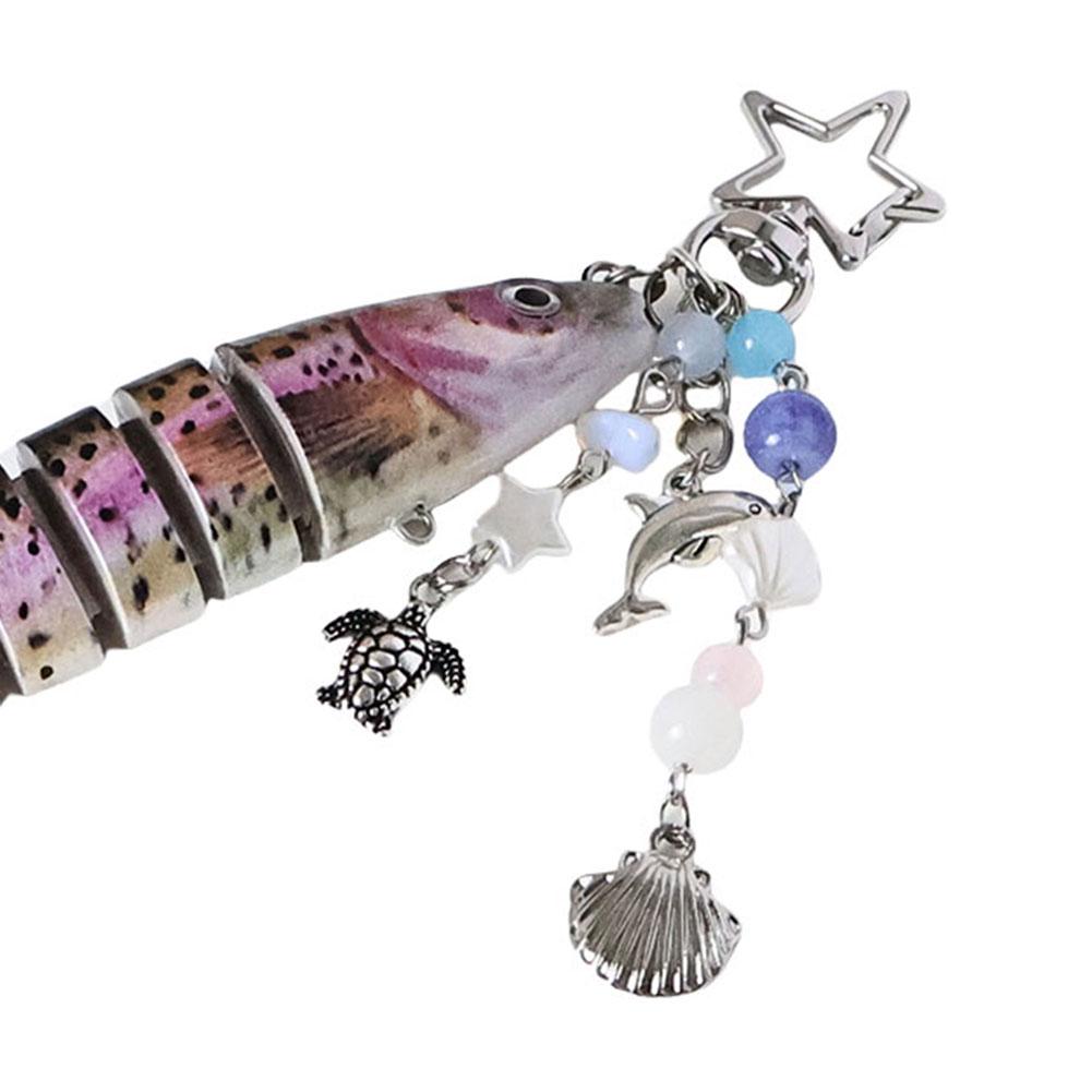 Fish Keychain Acrylic Fishing Lure Keychain Backpack Pendant Fishing Gifts for Men