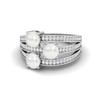 Серебряное кольцо 925 пробы с тремя камнями, 1,50 карата, круглой формы, жемчуг, одиночный камень, женское, обручальное кольцо