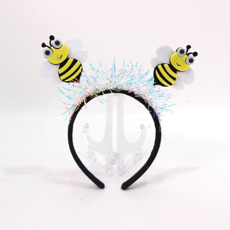 Мультяшная повязка на голову в форме насекомого Женская для карнавалов, вечеринок, фотосессий, с мишурой, Повязка на голову в форме насекомого, Повязки на голову для умывания лица