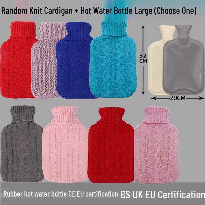 Explosion-Proof Hot Water Bottle: Rubber Design for Stomach and Feet, Long-Lasting Warmth