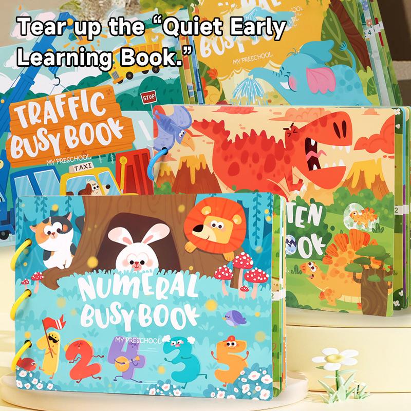 Тихая занятая книга для малышей Монтессори Волшебная наклейка Игрушка Паста Чтения Цифры Сопоставление Головоломка Игра Дети Просветление Игрушки Подарки