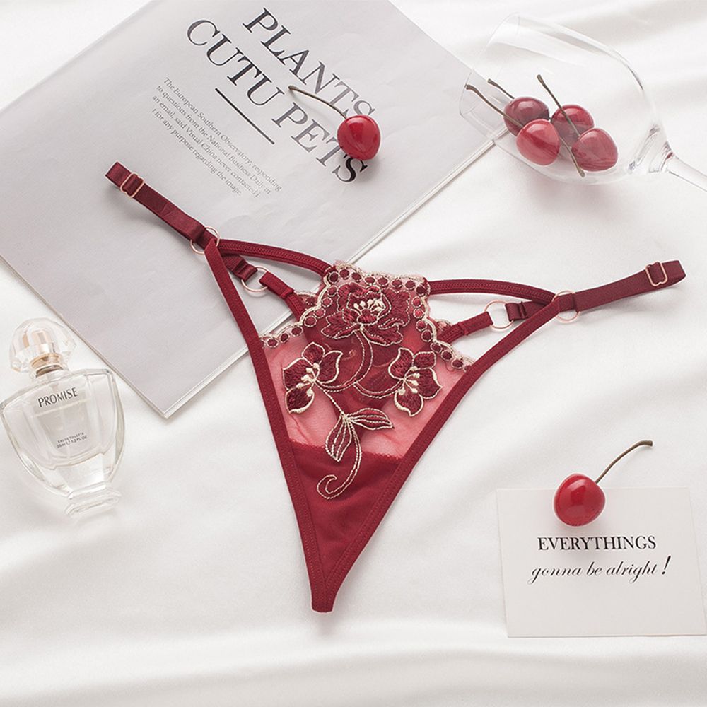 Girls Low waist Intimates Women  T-back Seamless  Briefs Ladies Bandage Thongs Lace Bow Panties