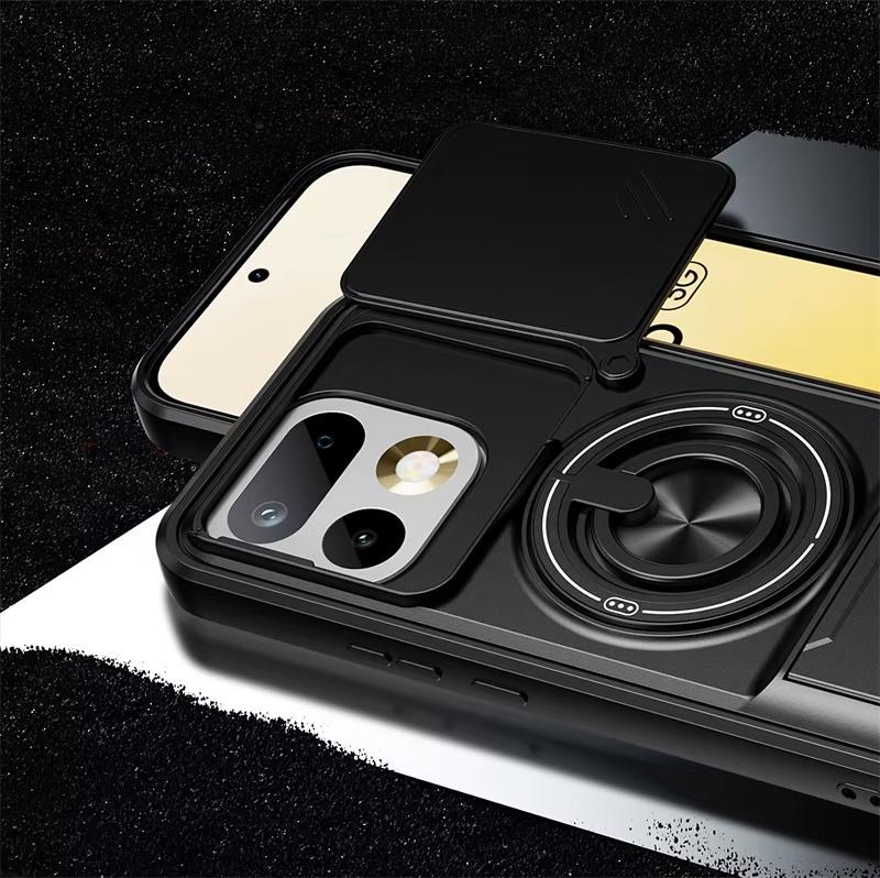 Realme 16 Pro Plus Case with Stand and Camera Cover for MagSafe, Black