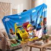 Bob the Builder Personalized Flannel Blanket, Custom Printed Text Name, Warm Soft Blanket For Couch Bed