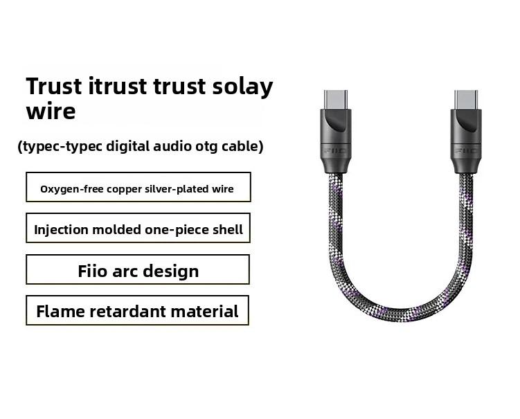 FiiO Trust High-Speed Type-C DAC Cable RCA Coaxial 3.5mm AUX HiFi Lossless Digital Audio Connection Wire For Audio Equipment