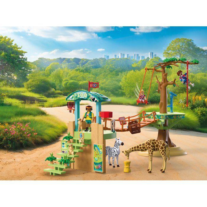 PLAYMOBIL 72070 Zoo : Parc aventure au milieu des animaux sauvages, Animals & friends, univers miniature, 169 pièces, dès 4 ans