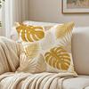 Boho Tropical Palm Monstera Leaves Pillow Case Organic Short Plush Cushion Covers Breathable Washable WrinkleResistant