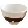 Tableware East Tea Bowl 12cm Polka DotsWhite Brown Belt
