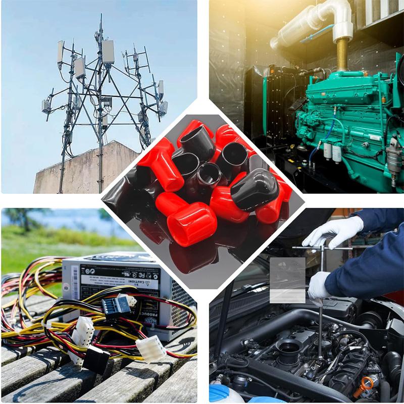 Battery Terminal Boots Insulating Covers Red/Black PVC Cable Lug Protector Cover Lug Caps Car Battery Cathode Positive Terminal
