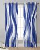 Темно-синие рябь линии современные тюлевые шторы гостиная вуаль занавески прозрачные оконные шторы аксессуары для спальни