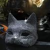 Маска на пол-лица Кошка Девушка Маска Перчатки Набор Косплей Реквизит Стразы Кошки Женская Маска для Лица Блестящая Хэллоуин Наряд Маскарад Перчатки