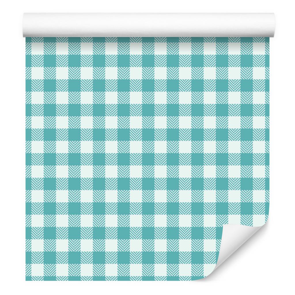 Wallpaper Fabric Pattern Celadon, Turquoise, White and Mint 50x1000