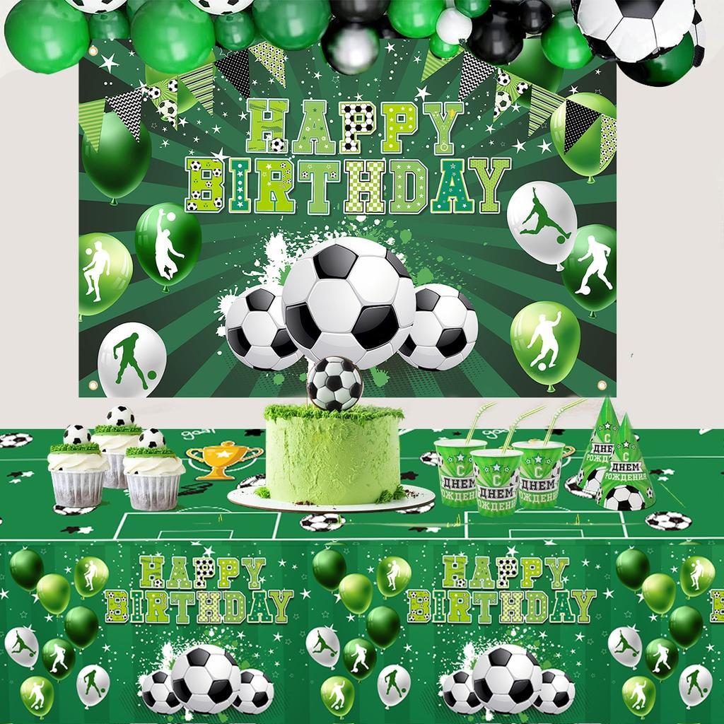 Football Soccer Birthday Party Decoration Kids Soccer Sports Theme Tableware Banner Gift Bags Supplies Set For Boy Favor