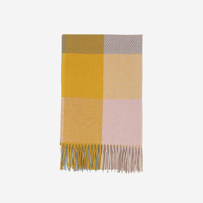 2025 Autumn And Winter New Classic Diagonal High-End Plaid Scarf Women'S Scarf Versatile Imitation Cashmere Shawl