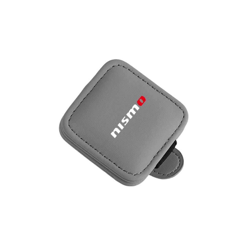 ATM4 Hub Cap Nissan Car Glasses Clip PU Leather Magnetic Visor Sunglasses Clip For Nismo Xtrail 1 Almera Qashqai J11 Juke Rogue Note