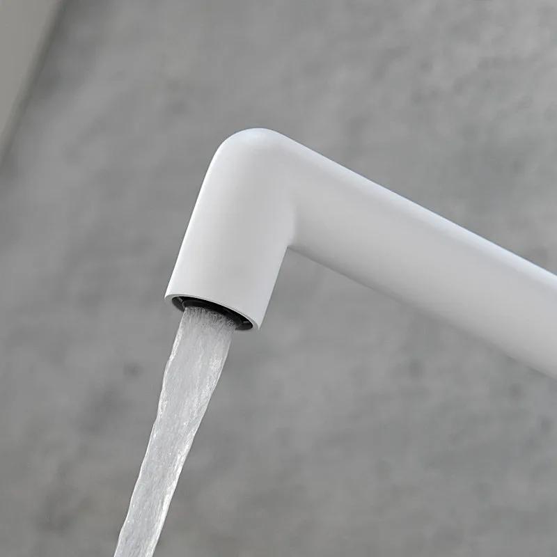 Kitchen Sink Faucet White/Brushed Gold/Gunmetal/Rose Gold/Brushed Kitchen Hot And Cold Mixer Rotatable Stainless Steel Tap