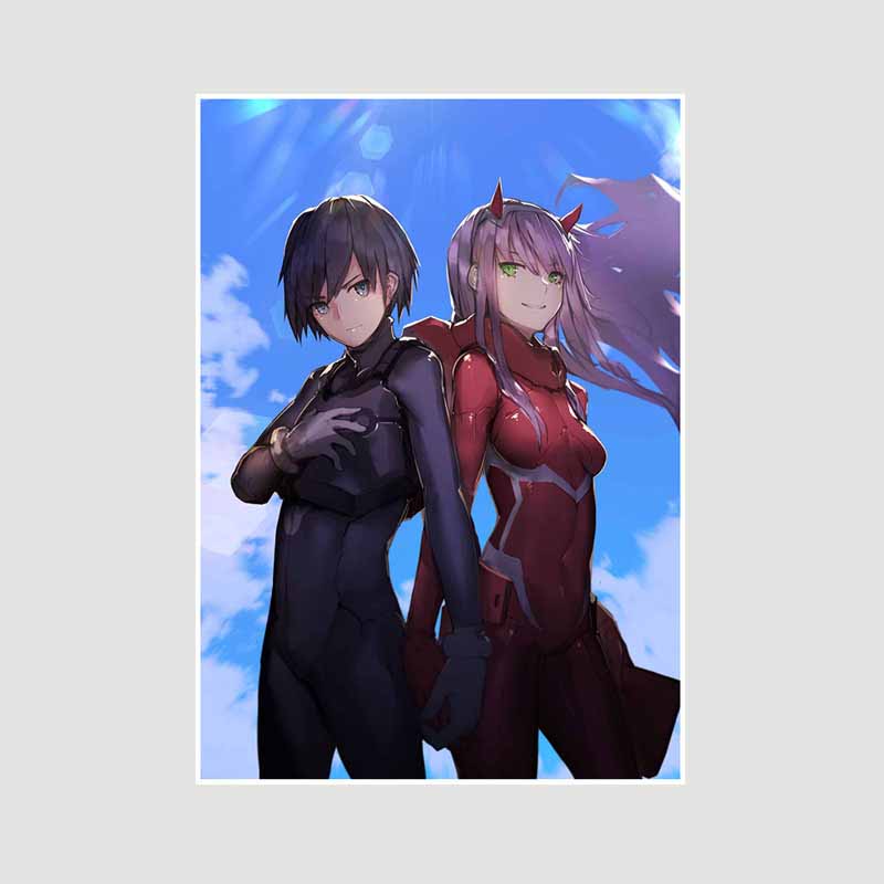 Белая книга Аниме Плакаты Художественная живопись Классика Аниме Darling in The Franxx Плакат Домашний декор Фреска Гостиная Украшения Принты Картины Подарки