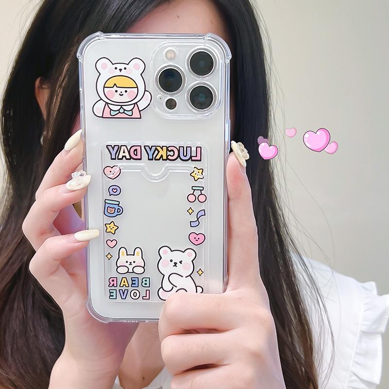 Чехол Zhitai Apple 15 для iPhone 16 Pro с держателем для карт — подходит для телефонов 13, 14, XR и новейших моделей