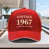 1pc New Versatile Vintage 1967 Limited Edition Sandwich Baseball Cap Fashion Baseball Cap Duckbill Cap Perfect For Running Fit