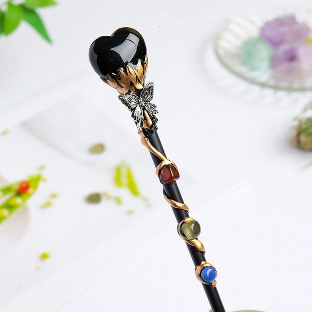 DIY Handmade Crystal Magic Wand Halloween Prop Magic Scepter Creative Fairy Stick Women Girls