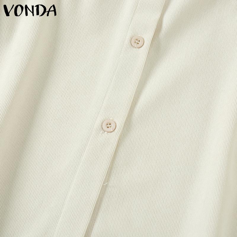 VONDA Женские летние блузки с длинным рукавом и лацканами