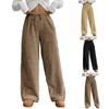 Women's Fashion Plush Casual Pants Solid Color Loose Comfortable Plush Warm Trousers