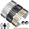  изогнутый конец из нержавеющей стали ремешок для часов для Casio Tissot seiko ремешки для часов 12 13 14 15 16 17 18 19 20 21 22 мм Металлический браслет