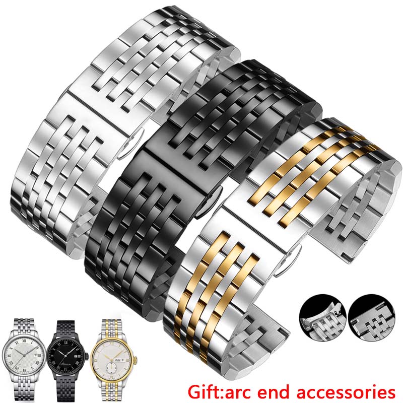 изогнутый конец из нержавеющей стали ремешок для часов для Casio Tissot seiko ремешки для часов 12 13 14 15 16 17 18 19 20 21 22 мм Металлический браслет