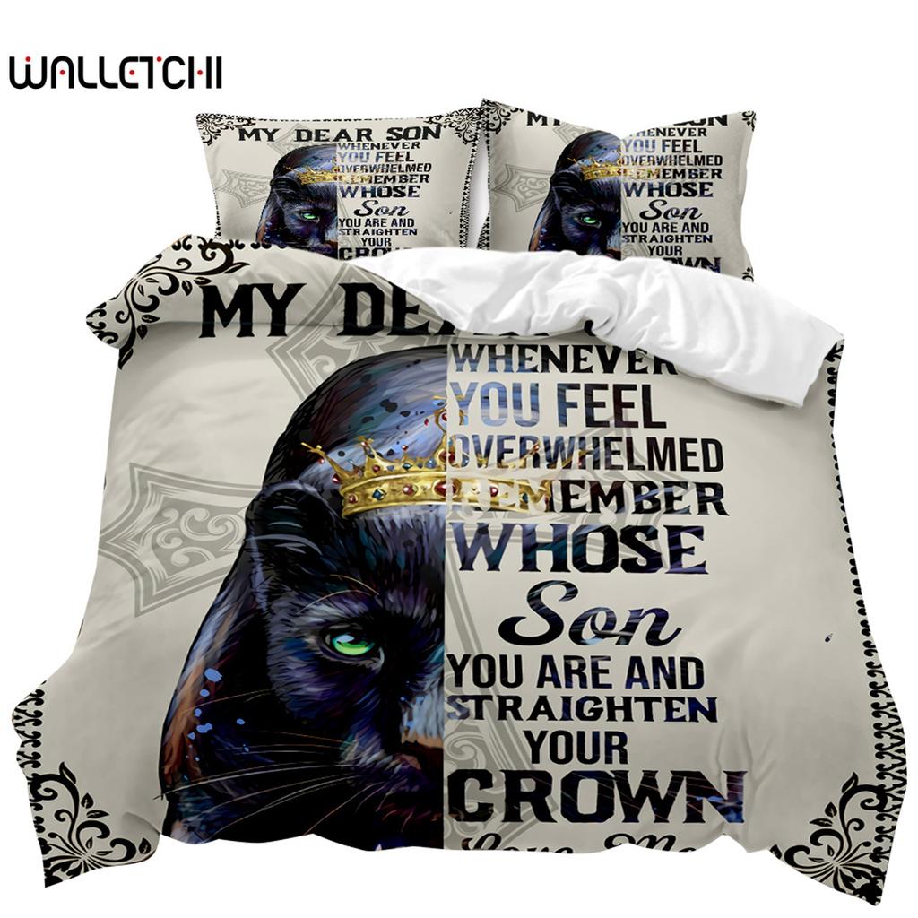 Letter Duvet Cover Set Letter Motivational Words To Son Letter Bedding Set Bedclothes Double Queen King Polyester Quilt Cover