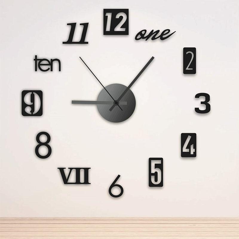 Self Adhesive 3D DIY Wall Clock Sticker