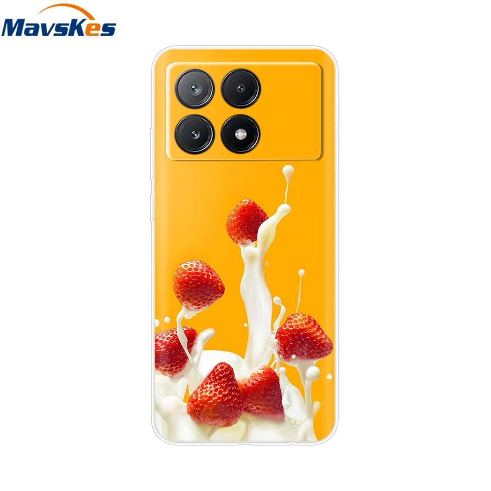 Чехол для Xiaomi Poco X6 Pro Мягкий окрашенный ТПУ чехол для телефона Для Xiomi Poco X6 PocoX6 Pro 5G Силиконовый чехол Цветочный Fundas Защитный