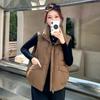 Новый женский легкий жилет без рукавов со стойкой, качественная куртка, однотонная, утолщенная, теплая, спортивный, повседневный, свободный, хлопковый жакет