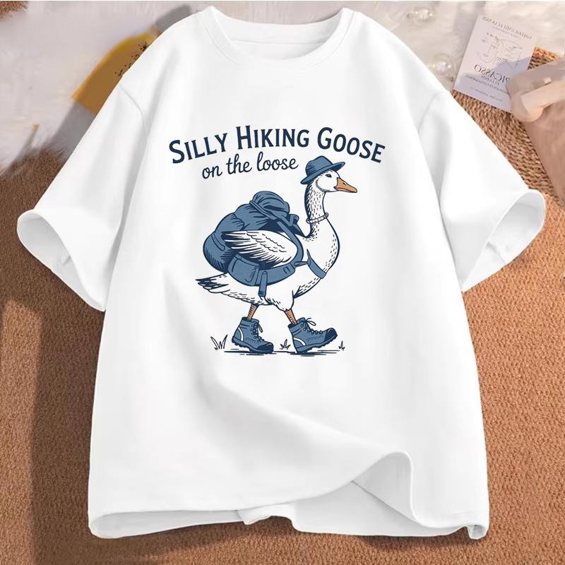 Silly Goose On The Loose T Shirts for Men Women Funny Cowgirl Western Tee Shirt 90s Fashion Graphic T-shirt Short Sleeve Clothes