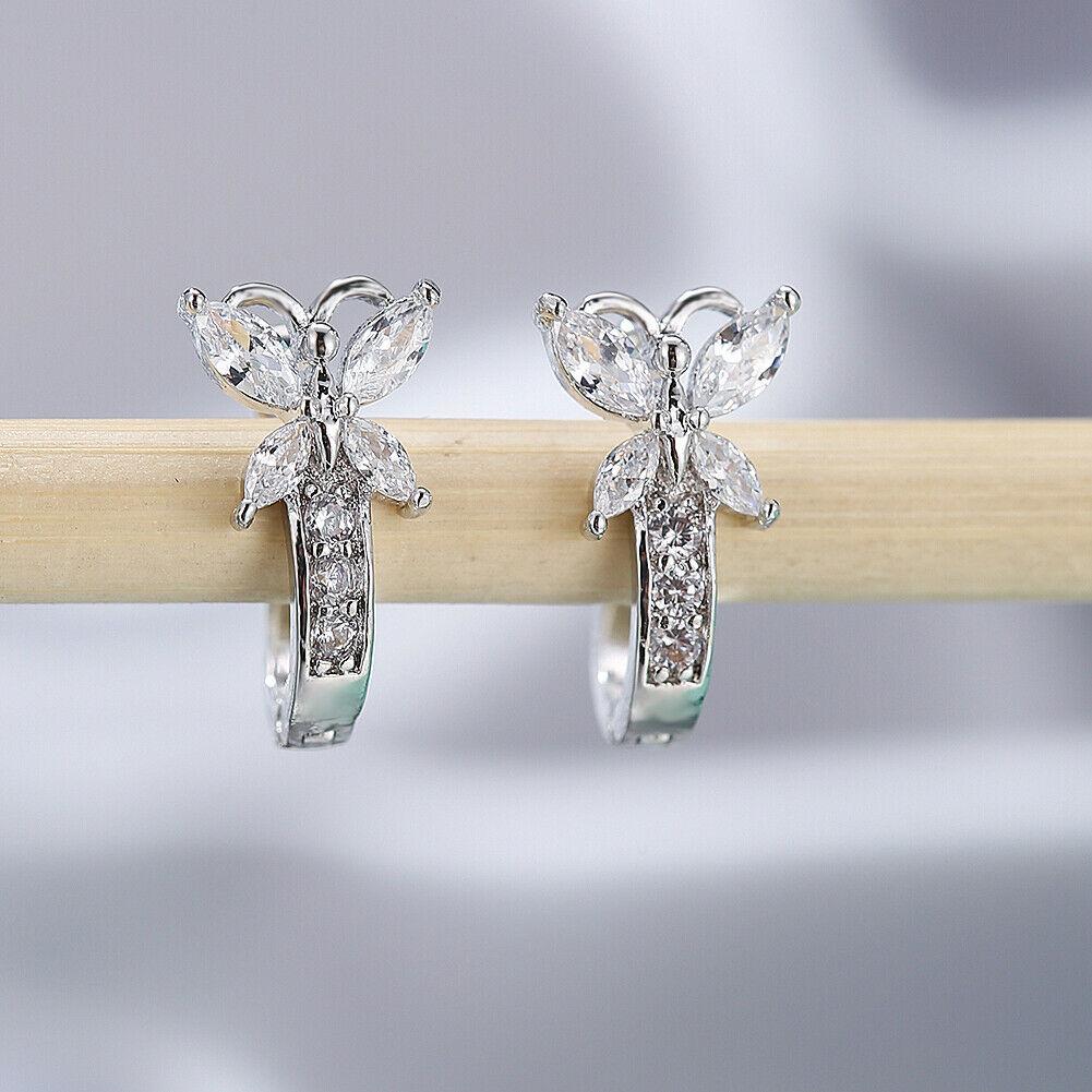 Серьги с кристаллами циркония огранки «маркиз» в форме бабочки Подарки Ювелирные изделия AVE