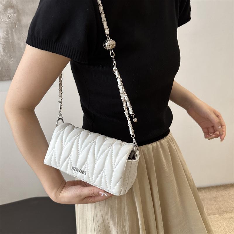 Underarm Bag New Trendy and Fashionable Wrinkled Bag French Niche Chain Bag Women's Casual Square Bag Crossbody Bag